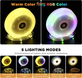Da-s1 Honeywell Solar Camping String Lights Outdoor 2 In 1 Rechargeable With