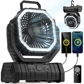 Hong Kong Torsten E-commerce Co. Limited Vosfeel 972988555459 Camping Fan - 20000mah Battery Powered Rechargeable With Led Lantern