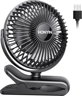 E30h Honyin 313054217233 720 Rotation Small Desk And Clip On Fan With Sturdy Clamp 3 Speeds Quiet