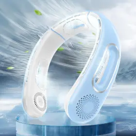 Ty-01 Hotsales Neck Fan Hands Free Bladeless 360 Cooling 4 Speeds Quiet 5200 Mah