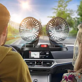 5v2a Huenlyel 780279183757 Usb Fan For Car Dual Head Fans Cars Dashboard Truck Powered