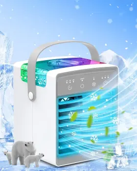 Humutan 616421887931 Portable Air Conditioners Wind Speeds Led Lights Evaporative Personal Coole