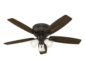 52016 Hunter Oakhurst 52 Inch Led Indoor Low Profile New Bronze Ceiling Fan With Light Kit