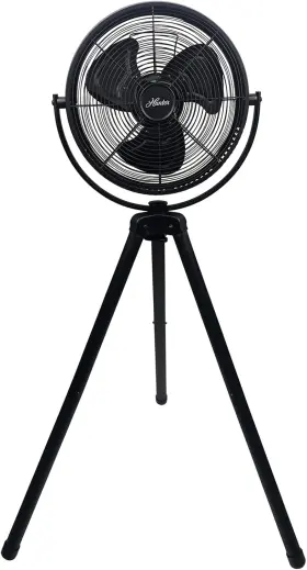 90646 Hunter Metal Tripod Fan Tilt 3 Speeds 12 Matte Black Inch