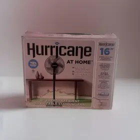 Hurricane 313107057083 Original At Home 16 Inch Energy Efficient Adjustable Standing Fan 12 Speed