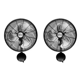 Hurricane 445016690693 16 Inch 3 Fan Speeds High Velocity Oscillating Metal Wall In Black 2-pack