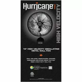 736484 Hurricane 16 Inch Pro High Velocity Oscillating Metal Wall Mount Fan Black #2