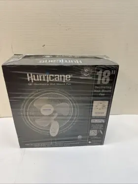 Hgc736506-01 Hurricane Supreme 18 Inch 90 Degree Oscillating 3 Speed Wall Mounted Fan White