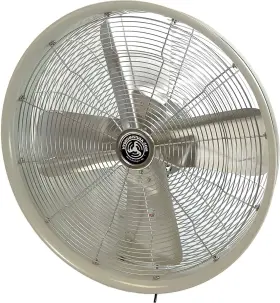 F10-14-017 Hydromist Oscillating Wall Mounted Outdoor-rated Fan 3- Speed 24 Inch White