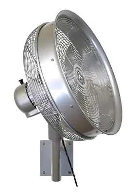 F10-14-030 Hydromist Oscillating Wall Mounted Outdoor-rated Fan 3-speed Cord Control Hard Resin