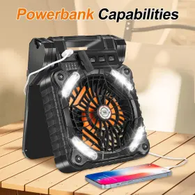 Hwfs-2 Hywecy 10000mah Solar& Type-c Charging Camping Fan 4 Speeds Powerful Wind With Led L #3