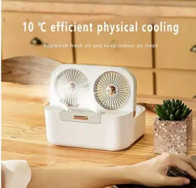 I-star 050171085134 I-starwhite Portable Fan And Mist Humidifier With Waterdouble Leaf Spray Usb