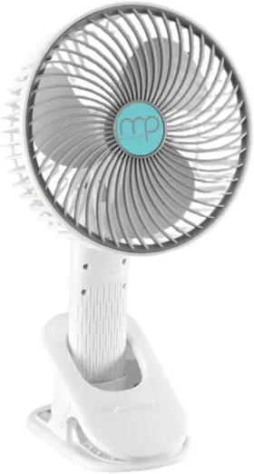 Ideas In Life 738223018150 Clip On Usb Fan Rechargeable 3 Speed Whisper Quiet Multi Use Cool Airflow Design