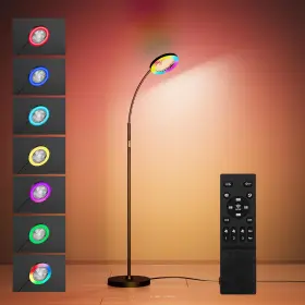 Fl18w24vrgbw-bl Idoglome Floor Fan With Rgb Lights Lamp 18w 1200lm Led Light Fixture
