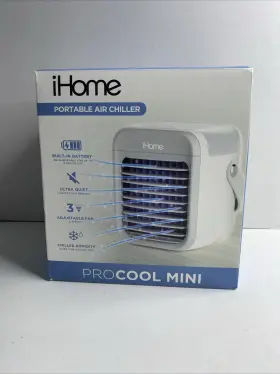 Ihome 850059643228 Procool Mini Portable Air Chiller Humidifier Led Light Ultra Quite