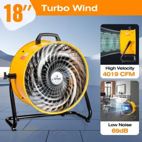4019 Iliving 850028393949 18 Inch Low Noise Turbo Fan Cfm 3-speed Portable Air Circulator For Shop #2