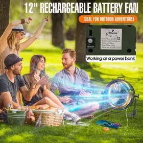 Ilg8rx12 Iliving 12 Inch Rechargeable Battery-operated Camping Floor Fan Portable Outdoor Battery #2