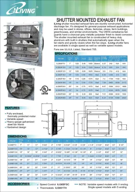 Ilg8sf18v Iliving - 18 Wall Mounted Exhaust Fan Automatic Shutter Variable Speed #3