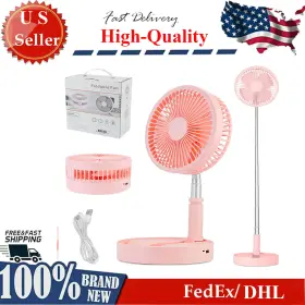 Imountek 731716340035 Fan Rechargeable Fold Away Fans Collapsible Portable Pink For Traveling