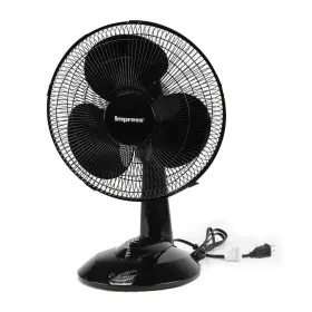 Im-713b Impress 12 Inch 3 Speed Oscillating Tilting Quiet Table Fan In Black