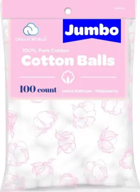 Br98503 Inc. Jumbo 100% Pure Cotton Balls White 100 Count