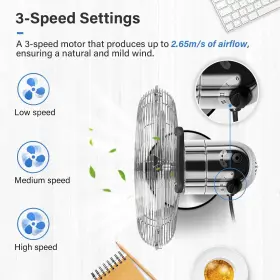 Infinipower 840166275870 12 Inch Stand Fan Horizontal Ocillation 75 3 Settings Speeds Low Noise Du #2