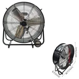 056209 Intbuying Industrial Drum Fan 24 Inch Heavy Duty Air Circulator 3 Speed Floor 110v