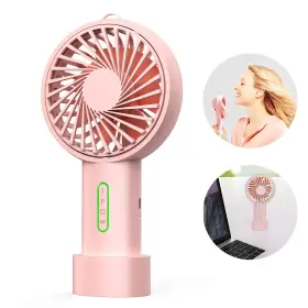 Lonuo01 Ipow Mini Handheld Fan Personal Portable 3 Speed Adjustable Angle Removable Ba