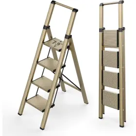 Jasco 744759103253 Hot-sell Gold 4 Step Ladder For 10 Feet High Ceiling Lightweight Foldable Ladde