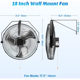 Ac-dsv31bg Jhk Wall Mount Fan 2600 Cfm High Velocity Vertical Horizontal Adjustable Tilt