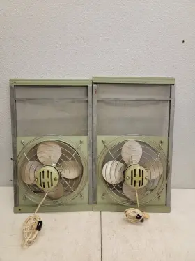 10sfw Jim Marvin Collection Model Screen Fan Wood Frame Original Lot Of 2