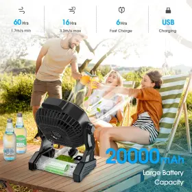 Jinlicte 739319039127 Camping Fan With Led Lantern 20000 Mah 9 Inch Rechargeable Battery Powered F #2