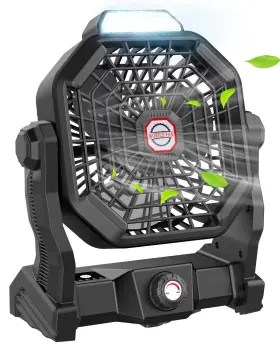 Jinlicte 739319039127 Camping Fan With Led Lantern 20000 Mah 9 Inch Rechargeable Battery Powered F
