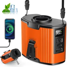 Jinlicte 763344545094 40hours Cooling Portable Waist Fan Rechargeable 17000rpm High Speed 10 Spee