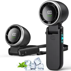 Jinlicte 763344545117 Portable Handheld Turbo Fan Stepless 100 Gear Wind Rechargeable Personal Han