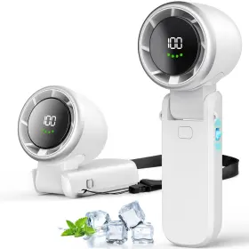 Jinlicte 763344545124 Portable Handheld Turbo Fan Stepless 100 Gear Wind Rechargeable 5000mah