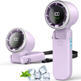 Jinlicte 763344547074 Portable Handheld Turbo Fan Stepless 100 Gear Wind Rechargeable Personal Han