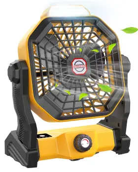 Jinlicte 765257390198 Camping Fan With Led Lantern 10400 Mah 9 Inch Portable Rechargeable Batt