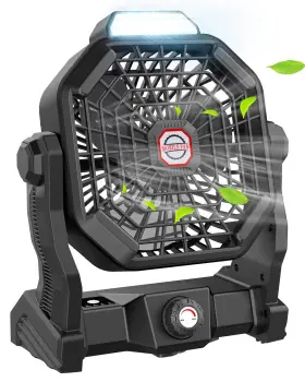 Jinlicte 765257390464 Camping Fan With Led Lantern 10400 Mah 9 Inch Portable Rechargeable