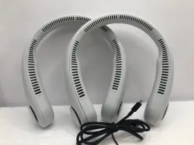 1789239 Jisulife Portable Travel Neck Fan Rechargeable Gray 2 Pack Used