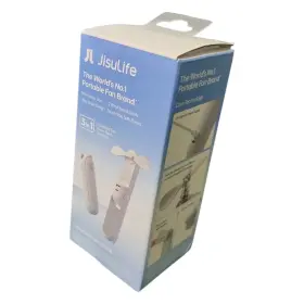 Fhl08rbogy Jisulife 850072801018 Handheld Mini Fan Flashlight Power Bank White 4500mah 3 In 1