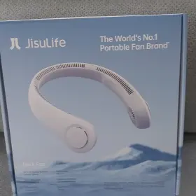 F8a5 Jisulife Neck Fan Rechargeable Bladeless Quiet Cooling Silicone White