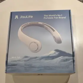 Fa16-s Jisulife Neck Fan Rechargeable Quiet Ultra Light White Cooling