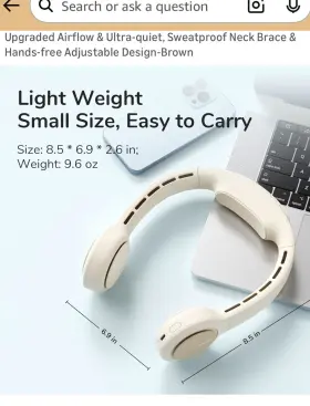 Jisulife Fa31 Portable Neck Fan Hands Free Bladeless 3 Speeds 4000 Mah Battery