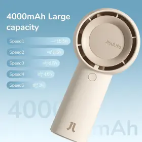 Life5-plus Jisulife Handheld Portable Turbo Fan 16h Max Cooling Time 4000mah Brown #3
