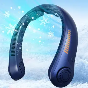 Jm-ds06 Jmostrg Neck Fan Rechargeable - Portable Personal With Mini Blue
