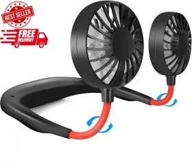 Juananiug 445027899887 Portable Neck Fan Rechargeable Personal Hand-free Mini Usb Wearable Neckband