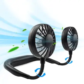 Juananiug 679264538538 Portable Neck Fan Rechargeable Personal Hand-free Mini Usb Wearable Neckb