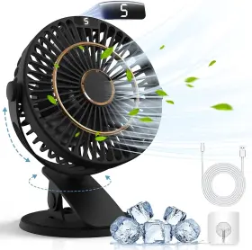 Jumgreen 718457982939 5 Speeds Clip On Fan Rechargeable Mini Usb Portable Desk 720 Flexible