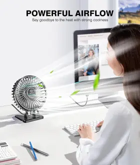 Jzc-b01 Jzcreater Usb Desk Fan Mini Portable 3 Speeds Desktop Table Black #2